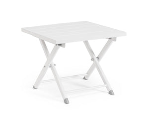 Tavolino da Salotto 44x43x36 cm in Alluminio Taylor Bianco