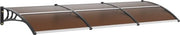 Dakbedekking per ruota 965x2975mm per UF50+ PC zonweringsfolie per ruota PC piatto + beugel ABS + connettore in alluminio per luifel di ufficio per luifel di ufficio UV-resistente per tetto di ufficio per luifel di ufficio marrone