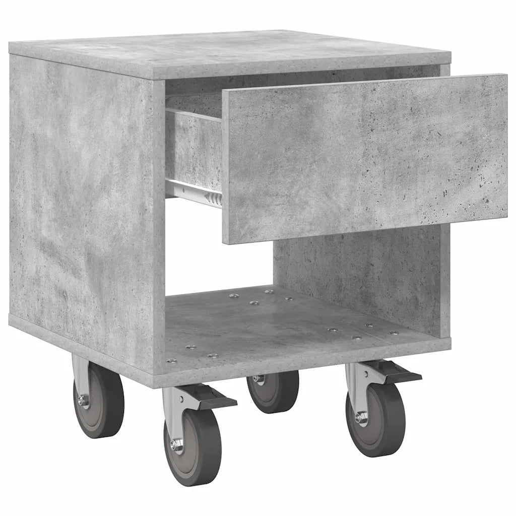 Comodino 2 pcs Grigio cemento 40,5 x 40 x 48 cm