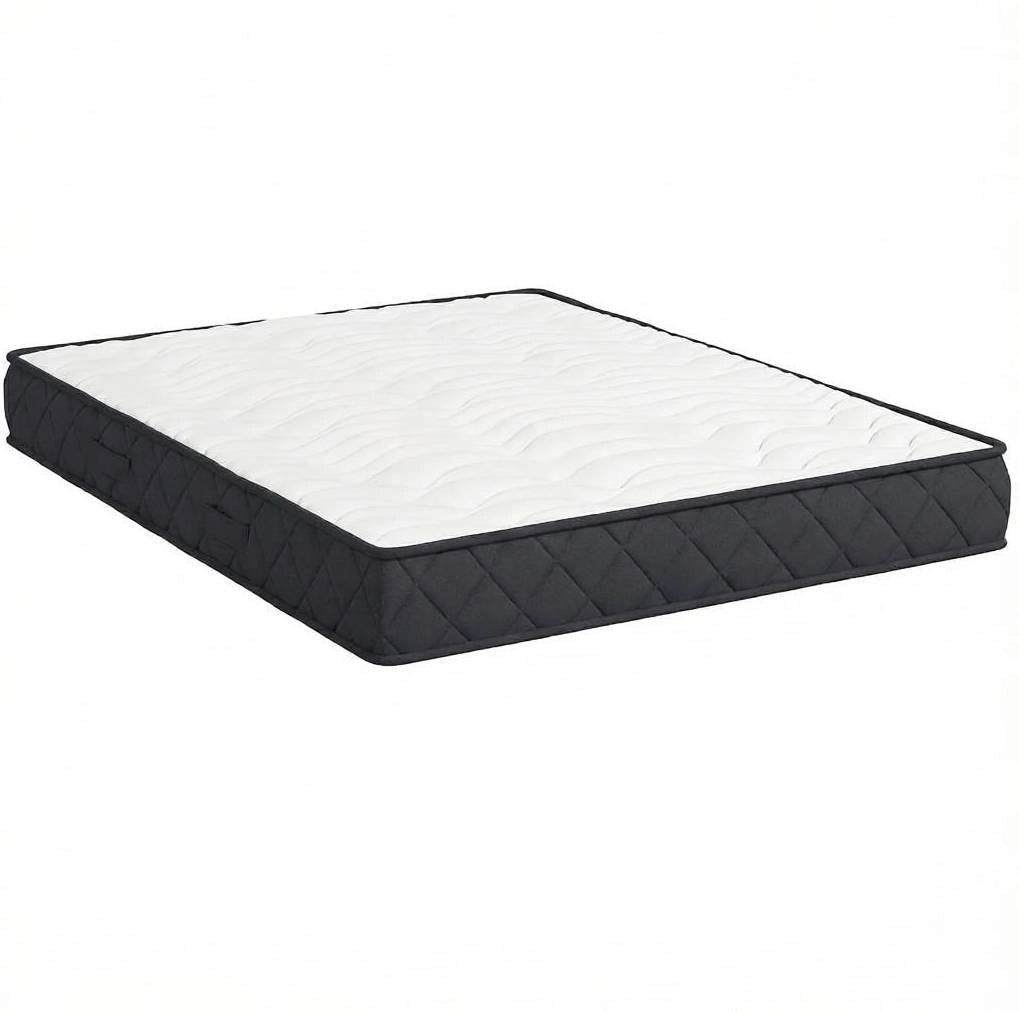 Materasso 140 x 190 cm in schiuma memory e schiuma ondulata; 20 cm; bianco e grigio