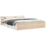 Letto matrimoniale | Letto per adulti | Giroletto in Legno Massello 140x190 cm