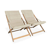 Set 2 lettini prendisole imbottiti in legno , beige