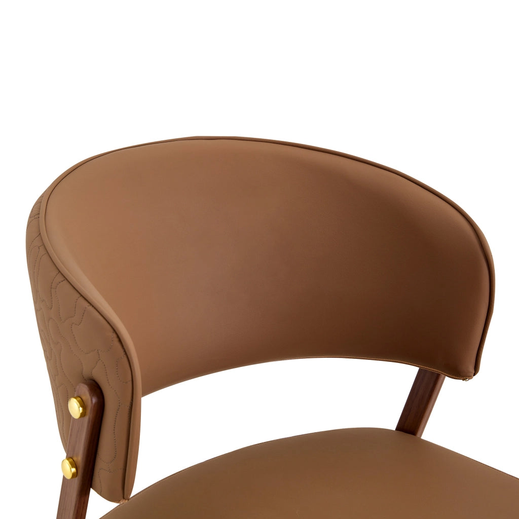Sedia da pranzo moderna in PU con struttura in metallo e schienale ergonomico