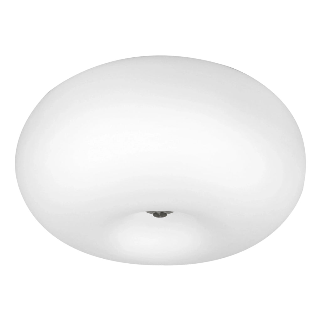 Plafoniera Contemporanea Optica Acciaio Nichel Satinato 2 Luci E27 Ip20