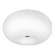 Plafoniera Contemporanea Optica Acciaio Nichel Satinato 2 Luci E27 Ip20