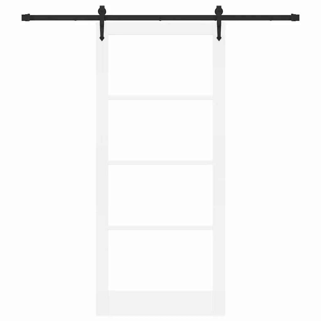 Porta scorrevole Bianco e Nero 93 x 211 cm 3332402