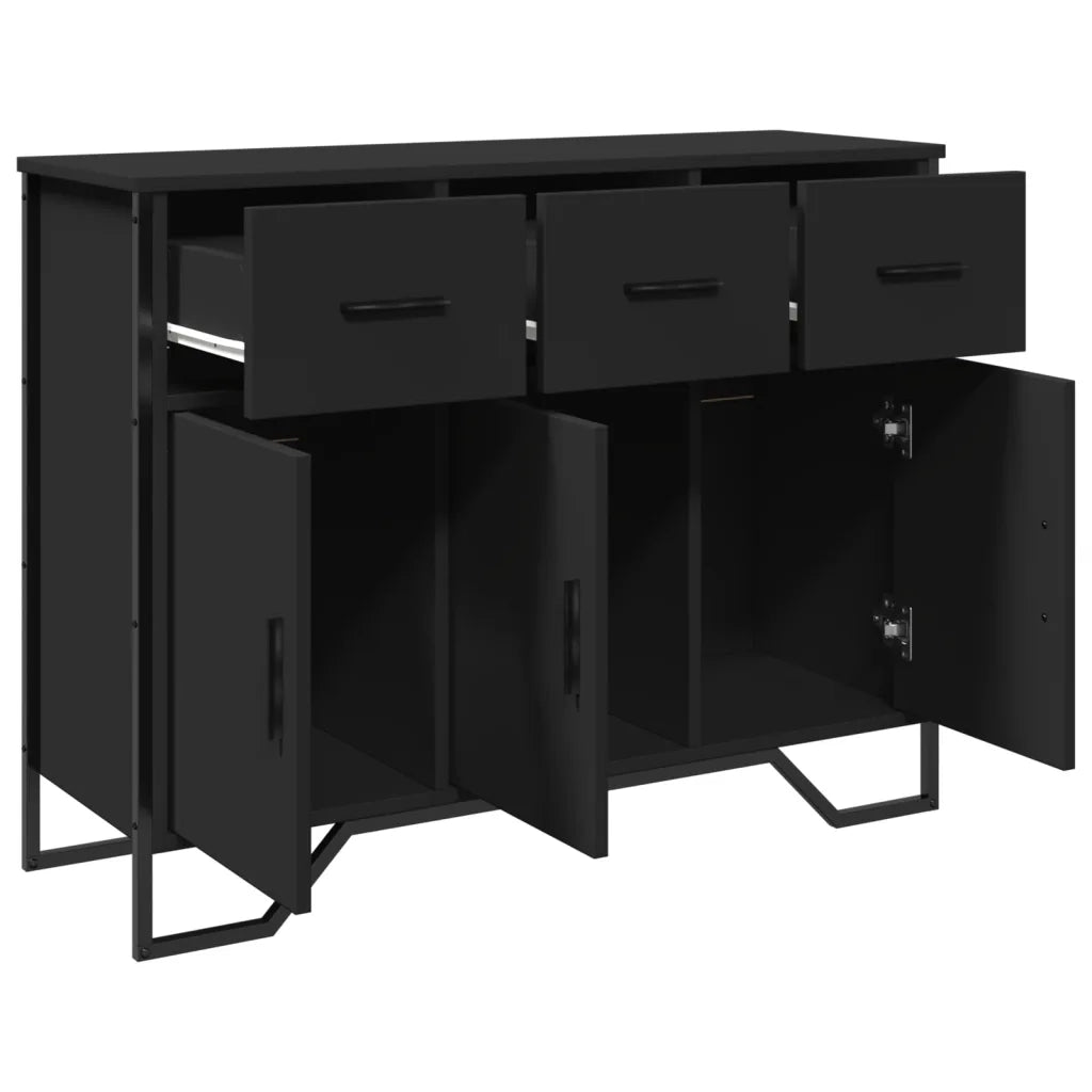 Credenza | Madia | Buffet da pranzo | Armadio da pranzo Nera 97x32,5x74,5 cm in Legno Multistrato
