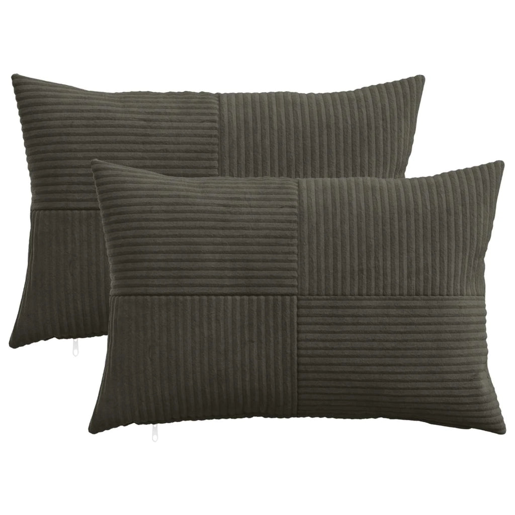 Federa 2 pcs ALMELO Antracite 50 x 80 cm corduroy 915217