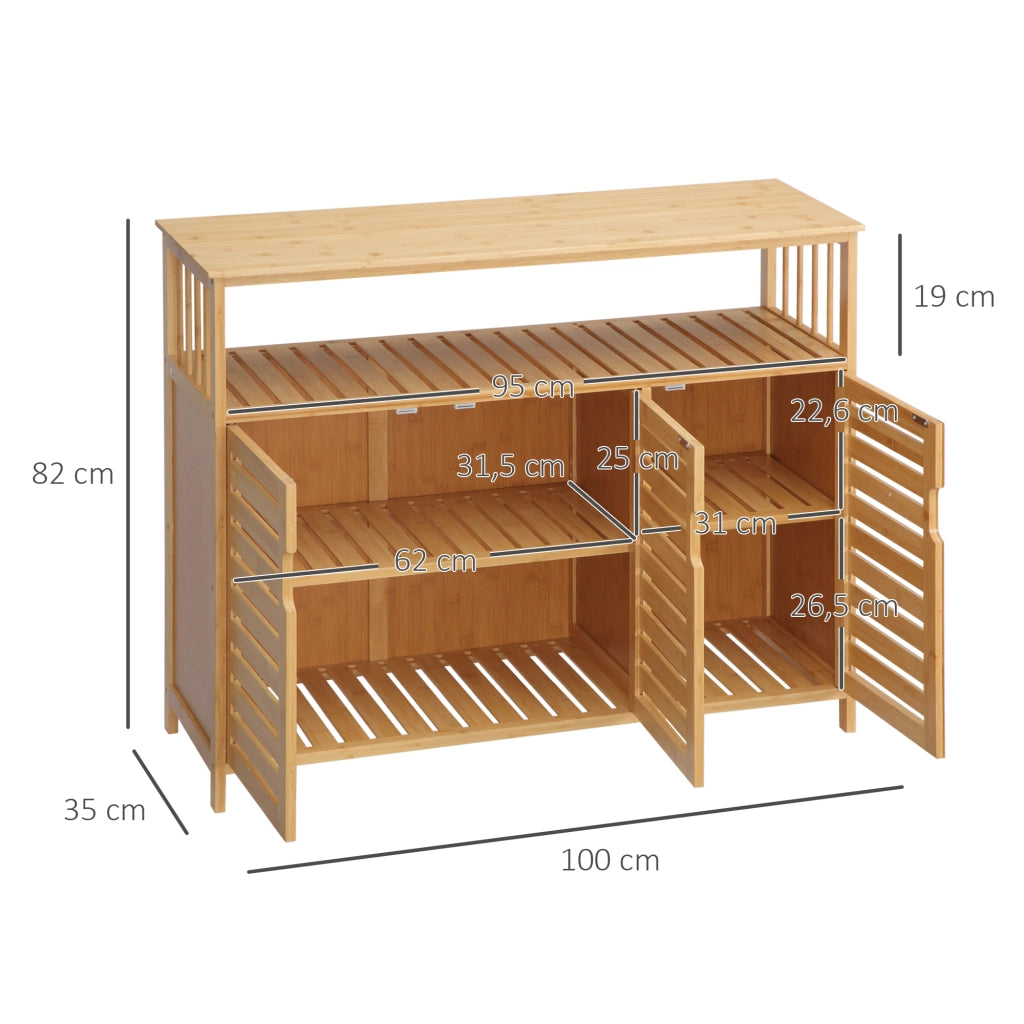 Armadio a 3 ante in bamb¨´ ¨C zephmum ¨C naturale 100x35x82 cm