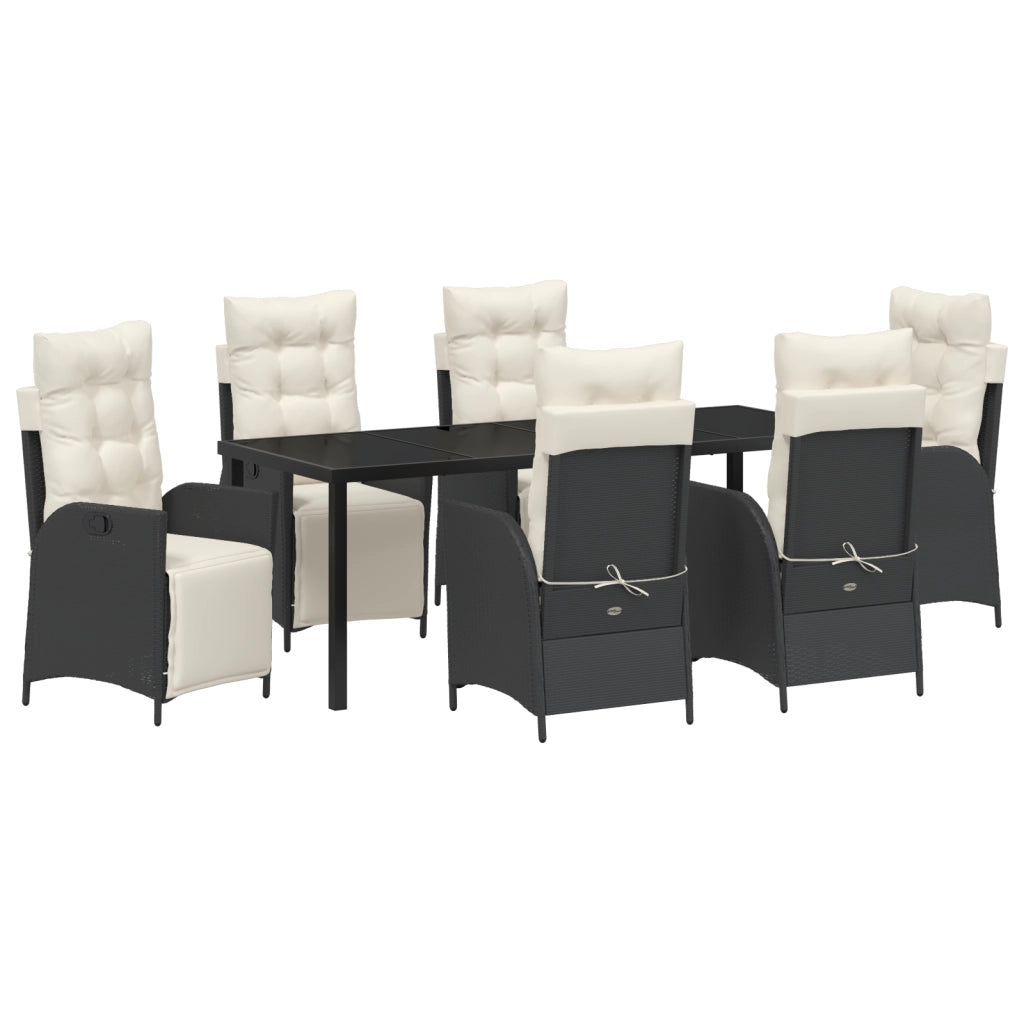 Set di Giardinaggio da 2 Pezzi Rattan Poliestere Nero