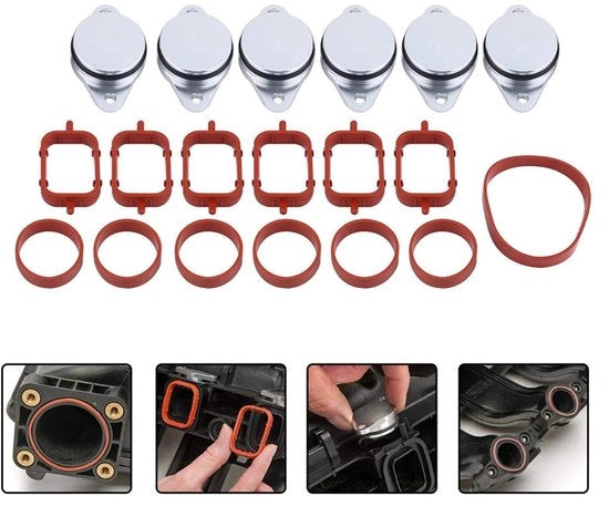 Kit di Afttappatura per Motori con Flap di Vortice - Flanella di Afttappatura - Coppe - Kit di Afttappatura di Ingresso - Sostituzione per Codici Motori M47/M57 - Buone Proprietà di Afttappatura - Afttappatura del Motore con Flap di Vortice 6x33mm