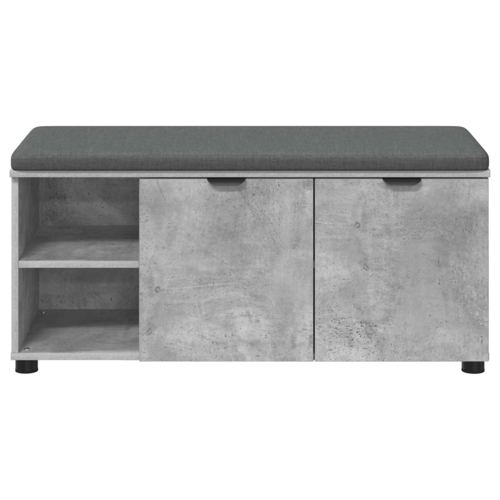 Panca per ingresso con cuscino-Sgabello-Panca da Corridoio Grigio cemento 100 x 38 x 46 cm 898254