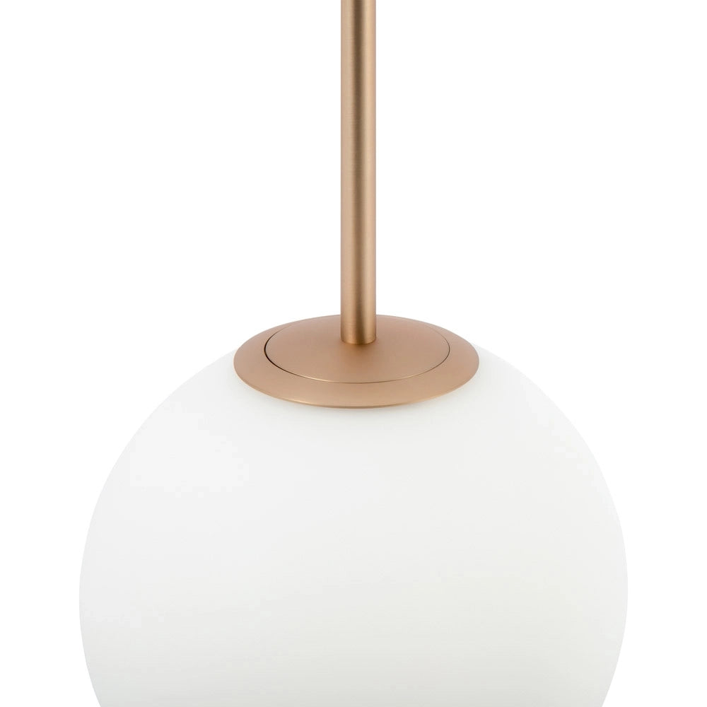 Lampadario Minimal Basic Form Grande In Metallo Oro 1 Luce E Diffusore Bianco