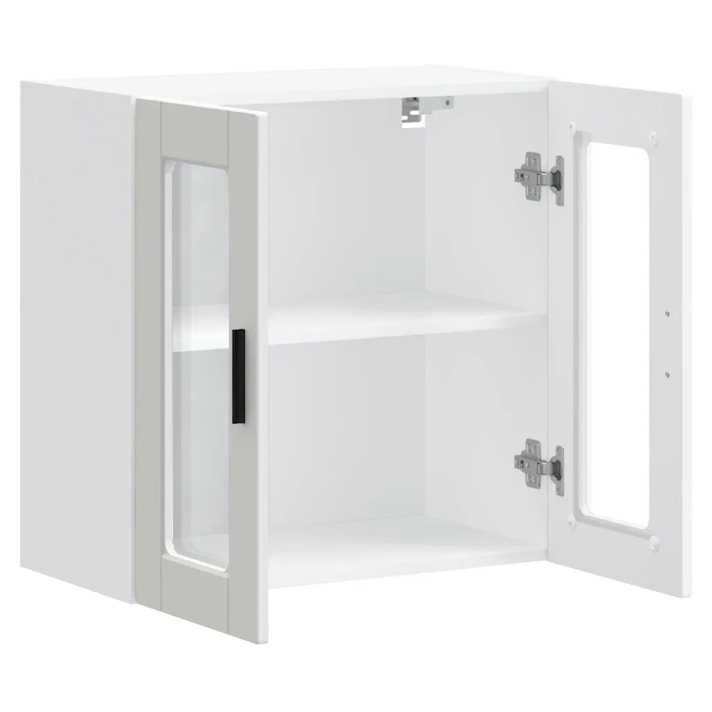 Pensile da Cucina con Porta in Vetro Porto Bianco