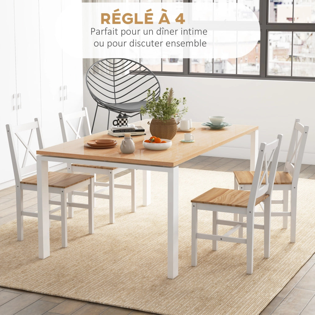 Set 4 Sedie da Pranzo Stile Casa di Campagna ¨C Xylo ¨C Struttura Bianca Design Moderno