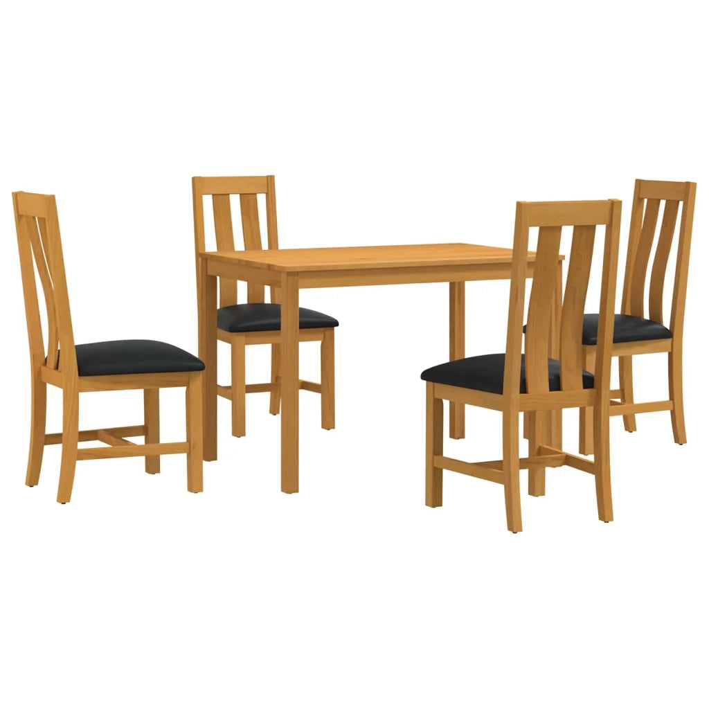 Set da pranzo 5 pz Nero Legno di Quercia Massello 3430243