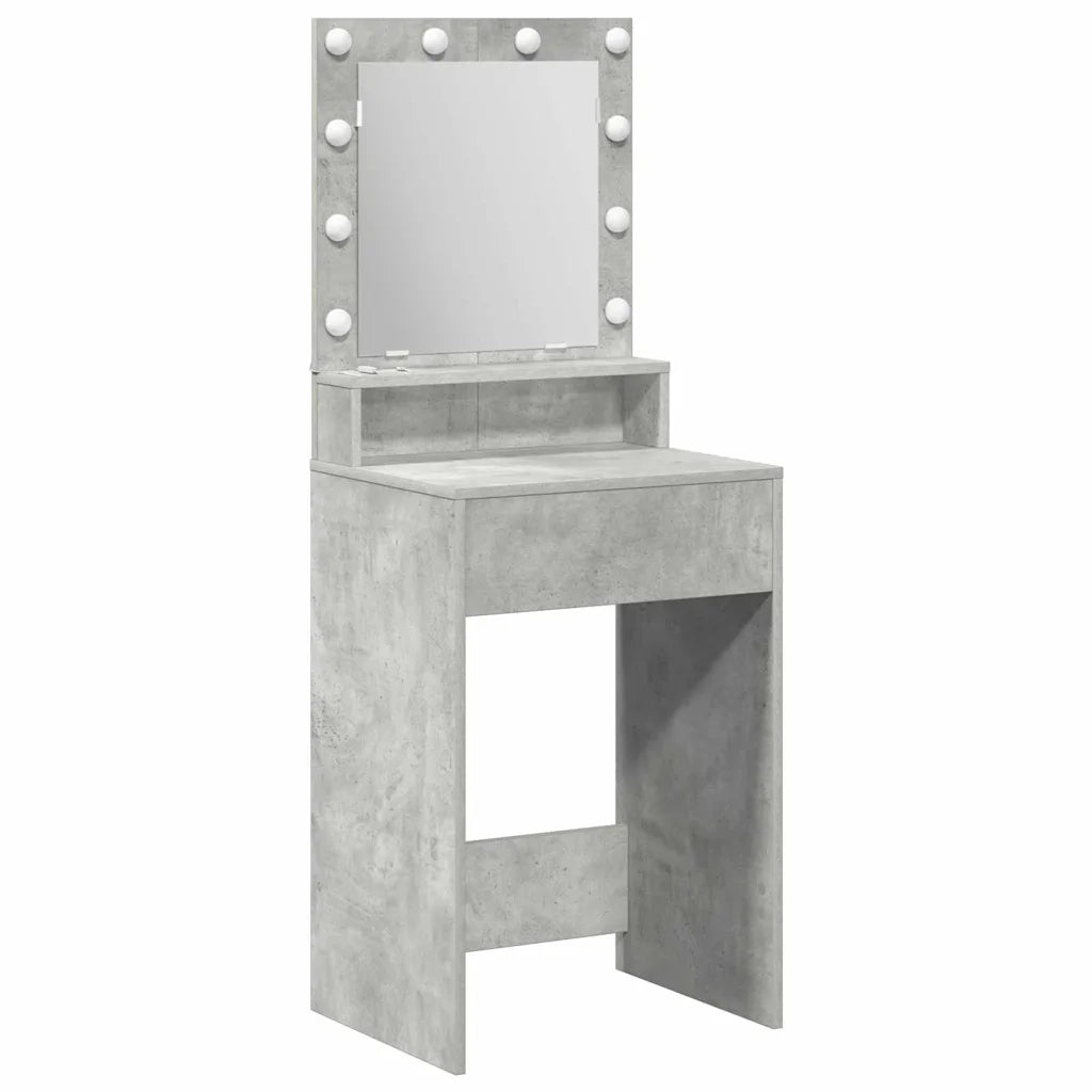 Tavolo da Trucco con specchio Grigio cemento 50 x 41 x 135 cm 865121