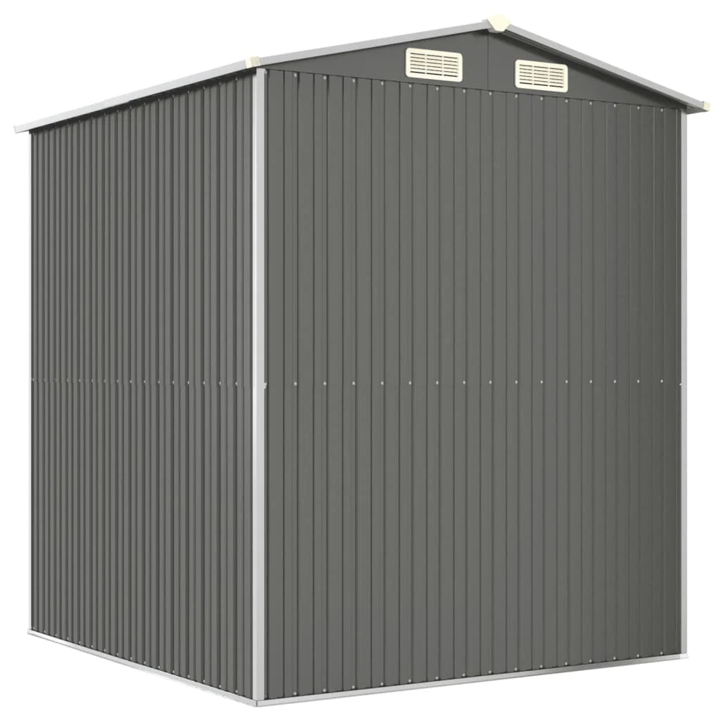 Casetta da giardino cabina ripostiglio capanno da esterno capanno per attrezzi robusta colore chiaro 192 x 191 x 223 cm acciaio zincato grigio 02_0022255