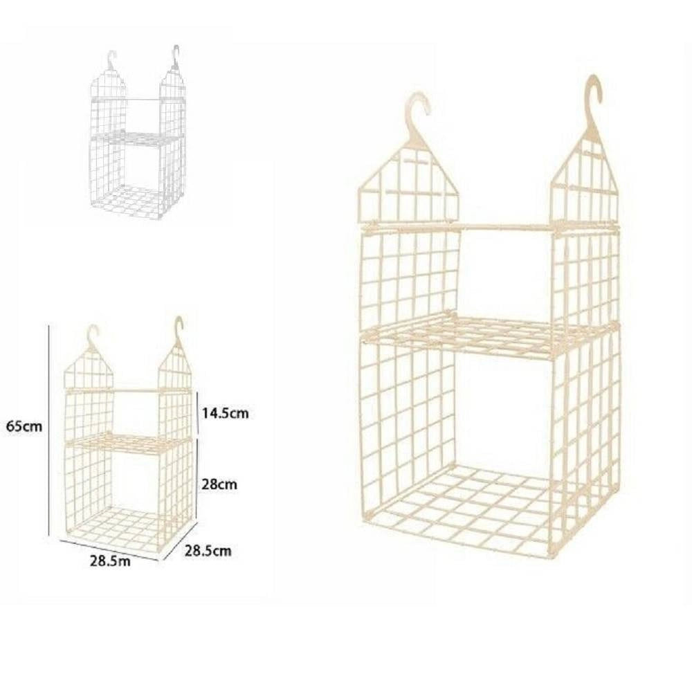 Trade Shop - Organizer Per Armadio 3 Ripiani Con Ganci Grucce Salvaspazio 65x28.5x28.5cm 70944 -
