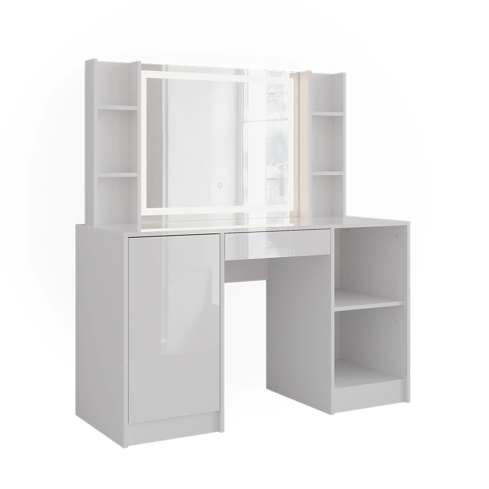 Vicco Tavolo da toeletta Bianco/bianco lucido 128.2 cm 4 parti