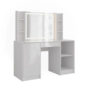 Vicco Tavolo da toeletta Bianco/bianco lucido 128.2 cm 4 parti