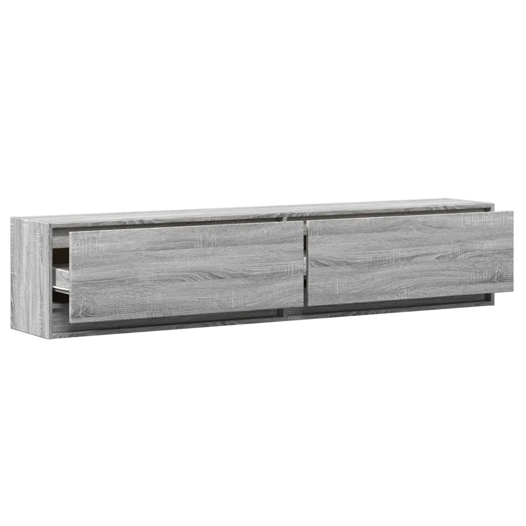 Mobile TV a Parete con LED Grigio Sonoma 180x31x38 cm 3307952