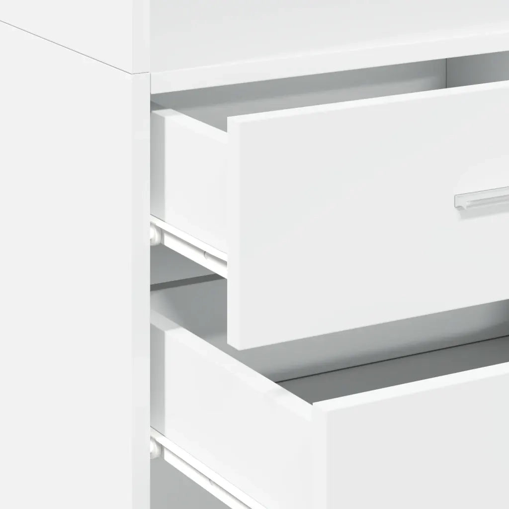 Credenza-Buffet-Armadio da cucina Bianca 45x42,5x185 cm in Legno Multistrato 269003