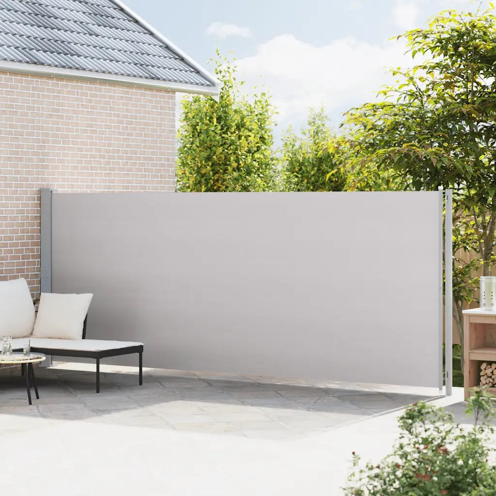 Tenda da Sole Laterale Retrattile per Patio 180x614 cm Grigia 317968