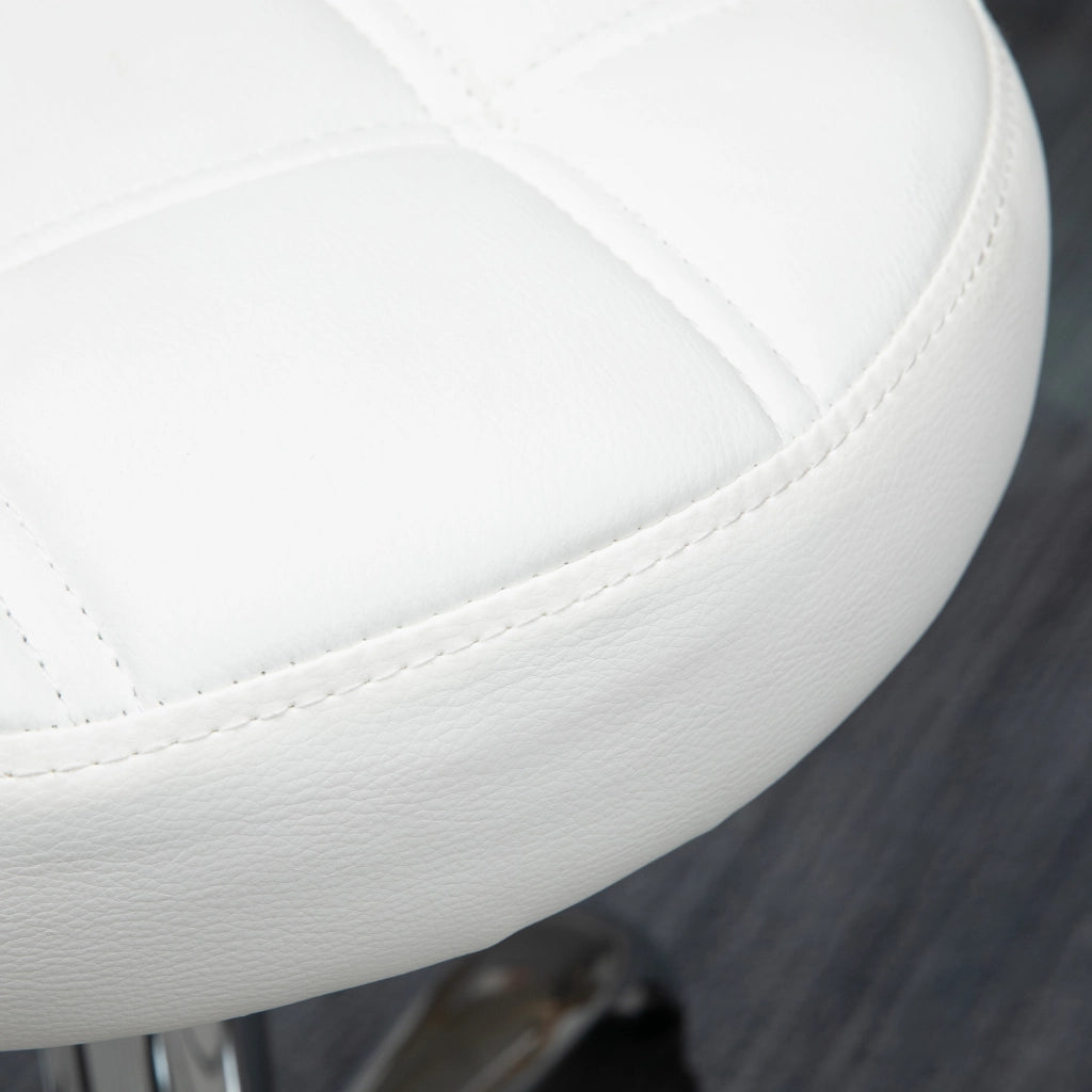 Sgabello Regolabile con Ruote ¨C zephmum ¨C Diametro 35.5 cm Altezza 48-63 cm Bianco