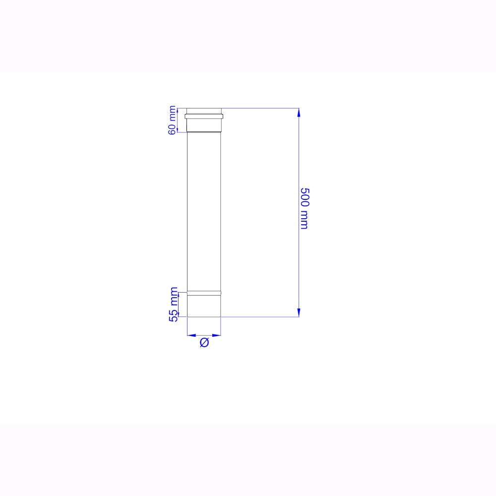 Tubo per Stufa a Pellet Acciaio rivestito con smalto porcellanato 50H cm 8 ⌀ cm - PNL801