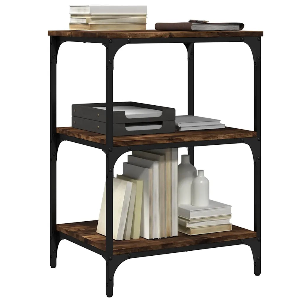 Supporto Stampante 3 Livelli Rovere Fumo 50x41x75cm Multistrato 842288