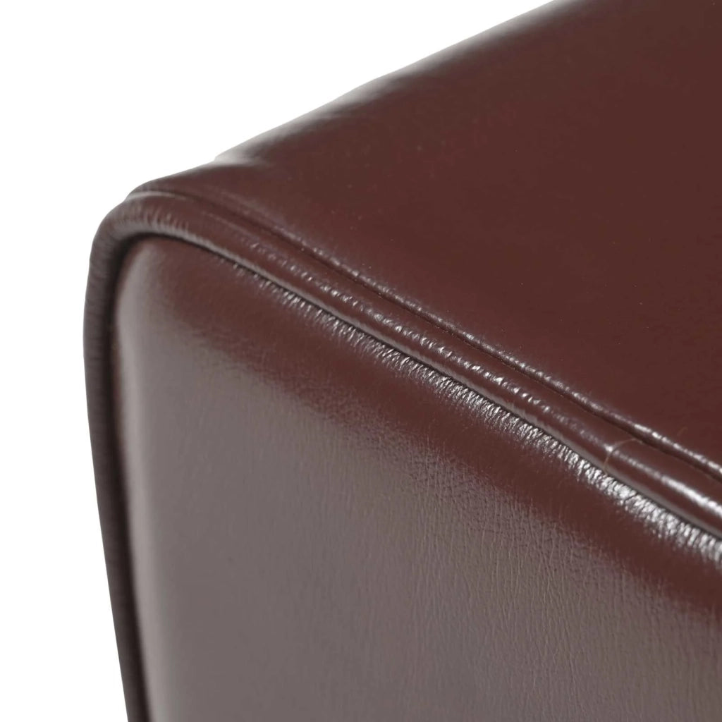 panchina 40 x 30 x 45 cm Pelle Vera Marrone Scuro 42042098
