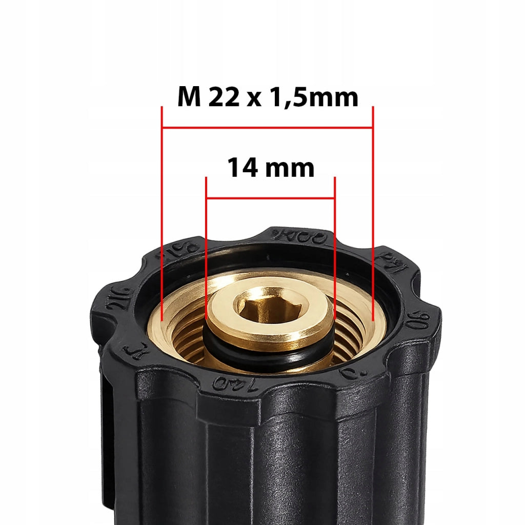 Adattatore Riduzione M22x1,5 a 1/4" F – Ottone con O-ring | Compatibile con Idropulitrici Kärcher HD/HDS