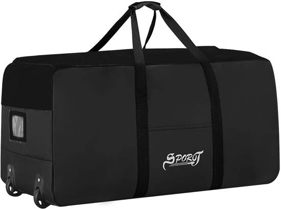 Borsa da Campeggio 120L - Borsa da Viaggio Impermeabile - Borsa da Viaggio Ripiegabile - Bagaglio da Campeggio con Ruote - Nero 80x40x40 cm - Borsa Sportiva