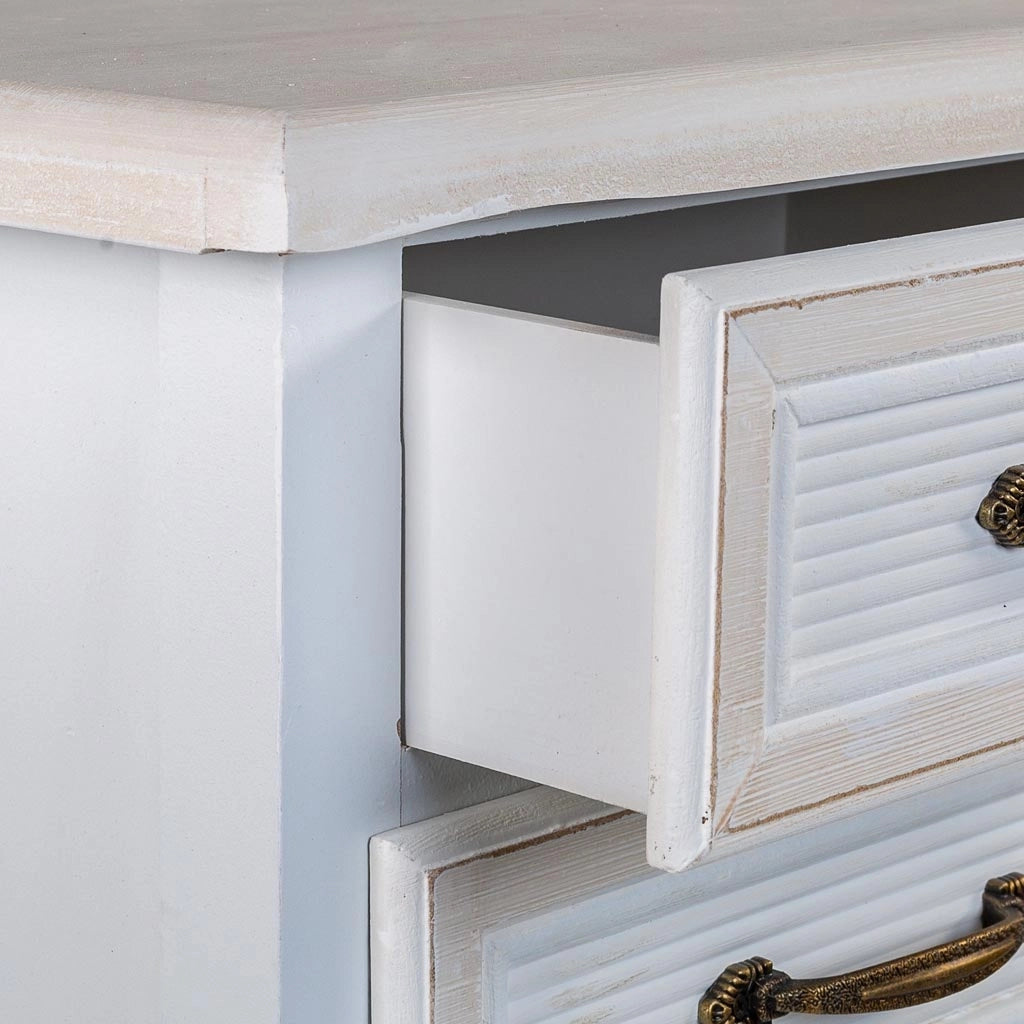 Comodino in legno bianco 37x26,5x69,5