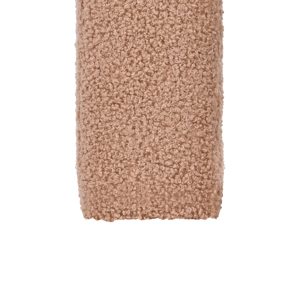 Pouf marrone chiaro Rivestimento in bouclé Pouf a forma di U Design moderno Accessori per il soggiorno