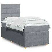 Giroletto a Molle con Materasso Grigio Chiaro 90x200 cm Tessuto