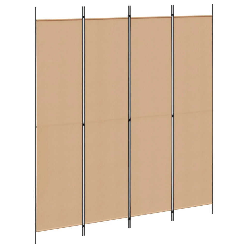 Divisorio Ambienti | Divider per stanze | Paravento a 4 Pannelli Beige 200 x 220 cm Tessuto