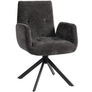 Poltrona imbottita, poltrona d'accento, design moderno, girevole, portata massima 120 kg, colore nero.