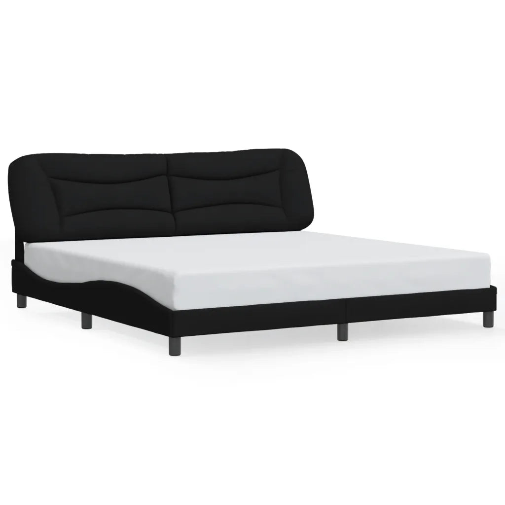 Giroletto con LED senza Materasso-Struttura Letto Hvar Nero 200x200 cm in Tessuto