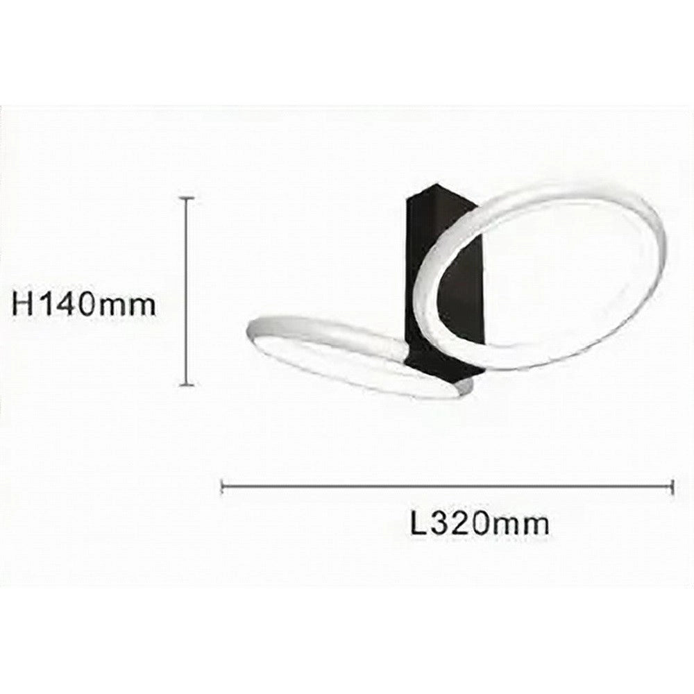 Trade Shop - Plafoniera Led 22w 2 Cerchi Bianco Moderno Lampadario Soffitto Doppio Anello 50537 -