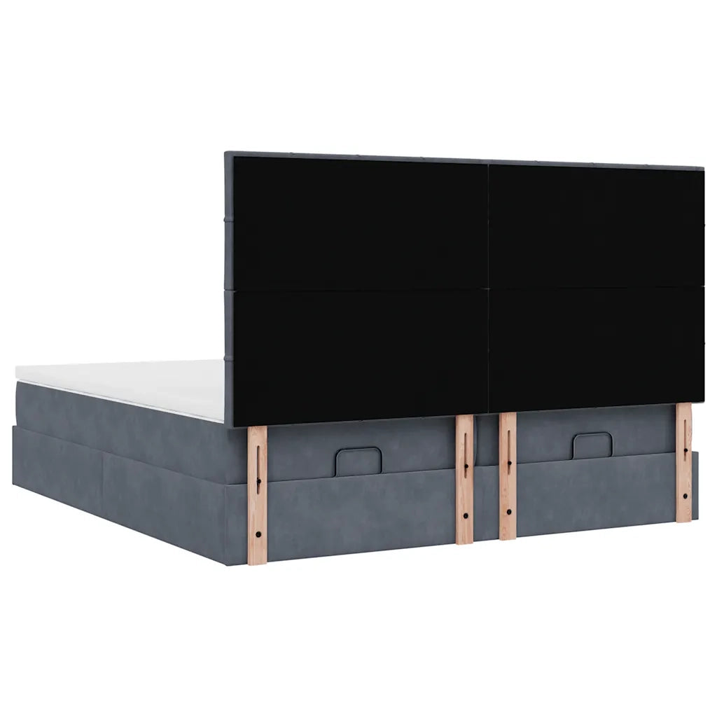 Struttura Letto Pouf con Materassi 180x200 cm Velluto