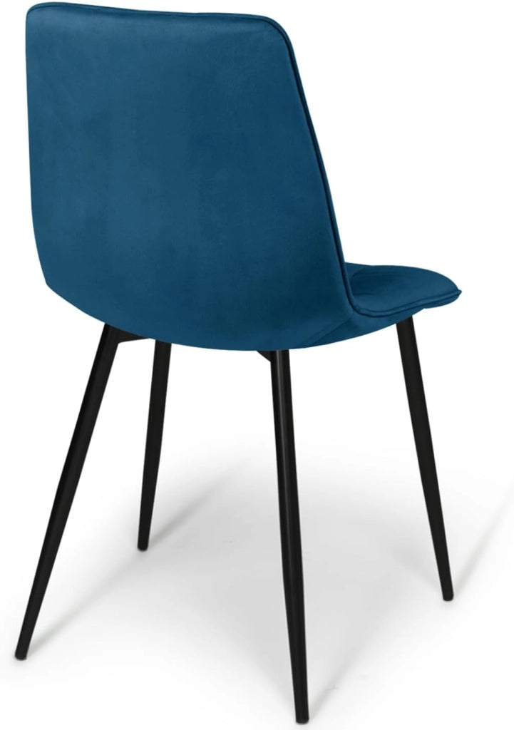 Set di 4 sedie da pranzo MILA in velluto blu