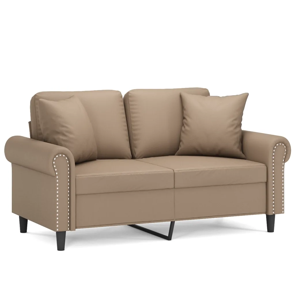 Divano a 2 Posti con Cuscini Cappuccino 120 cm in Similpellecod mxl 96772