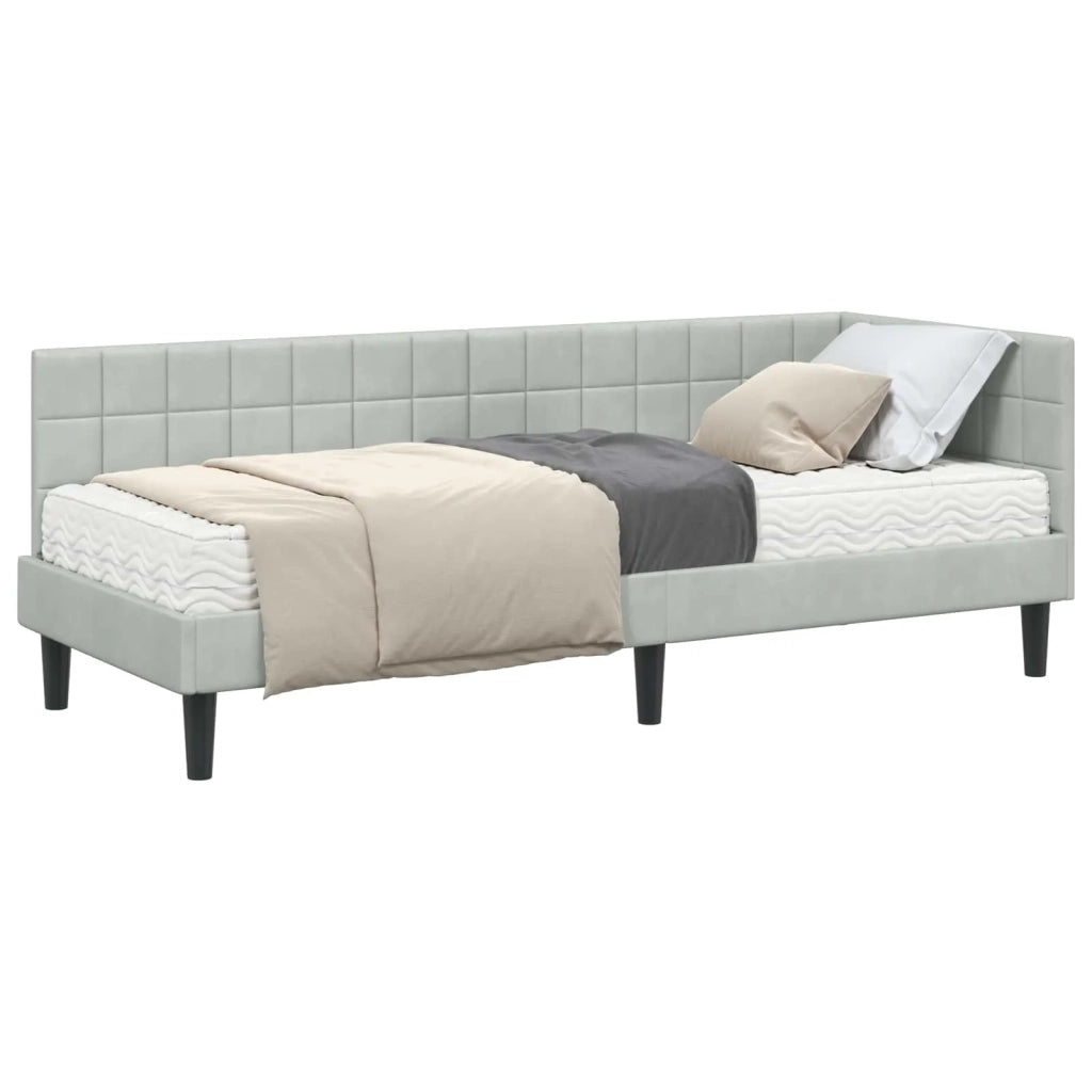 Struttura Letto Angolare con Materasso 2 pz-Giroletto con materasso Grigio chiaro 592620