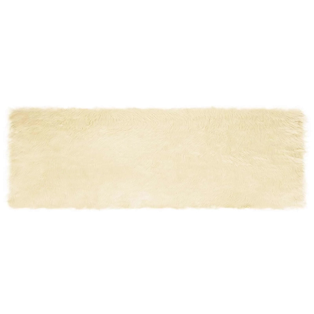 Tappeto in finta TAFALLA Crema 80 x 250 cm Poliestere 42021502