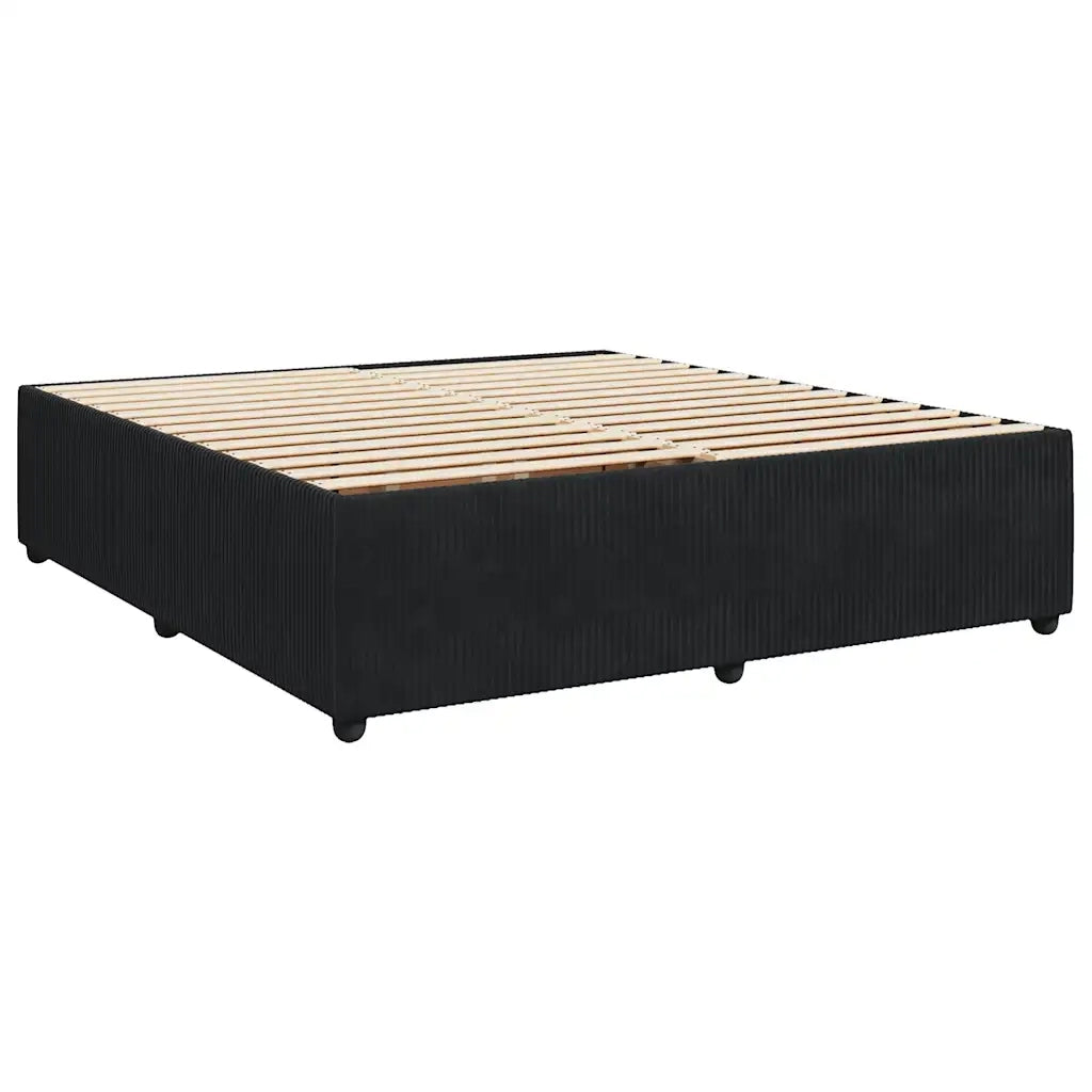 Giroletto a Molle con Materasso Nero 200x200 cm in Velluto