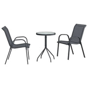 Set Bistro da Giardino 3 pz | Set Salotto da Giardino Grigio Acciaio