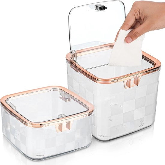 Set di 2 Piccole Spatole da Tavolo con Coperchio per Casa o Ufficio