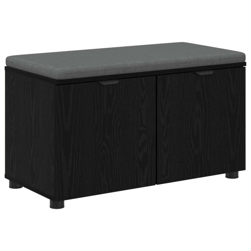 Panca per ingresso con cuscino-Sgabello-Panca da Corridoio Rovere Nero 80 x 46 x 46 cm